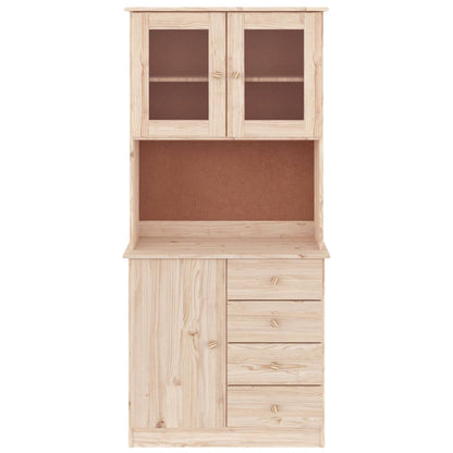 Aparador Alto Alta Madera Maciza De Pino 77x35x165 Cm_2