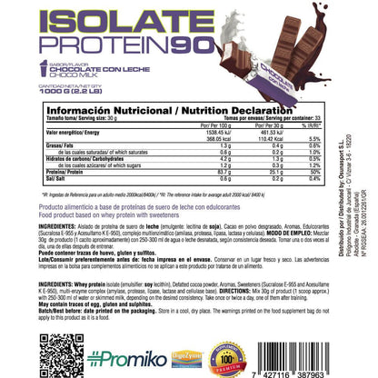 Isolate 90 Cfm - 1kg - Chocolate Con Leche - Aumenta La Masa Muscular - Masmusculo_5