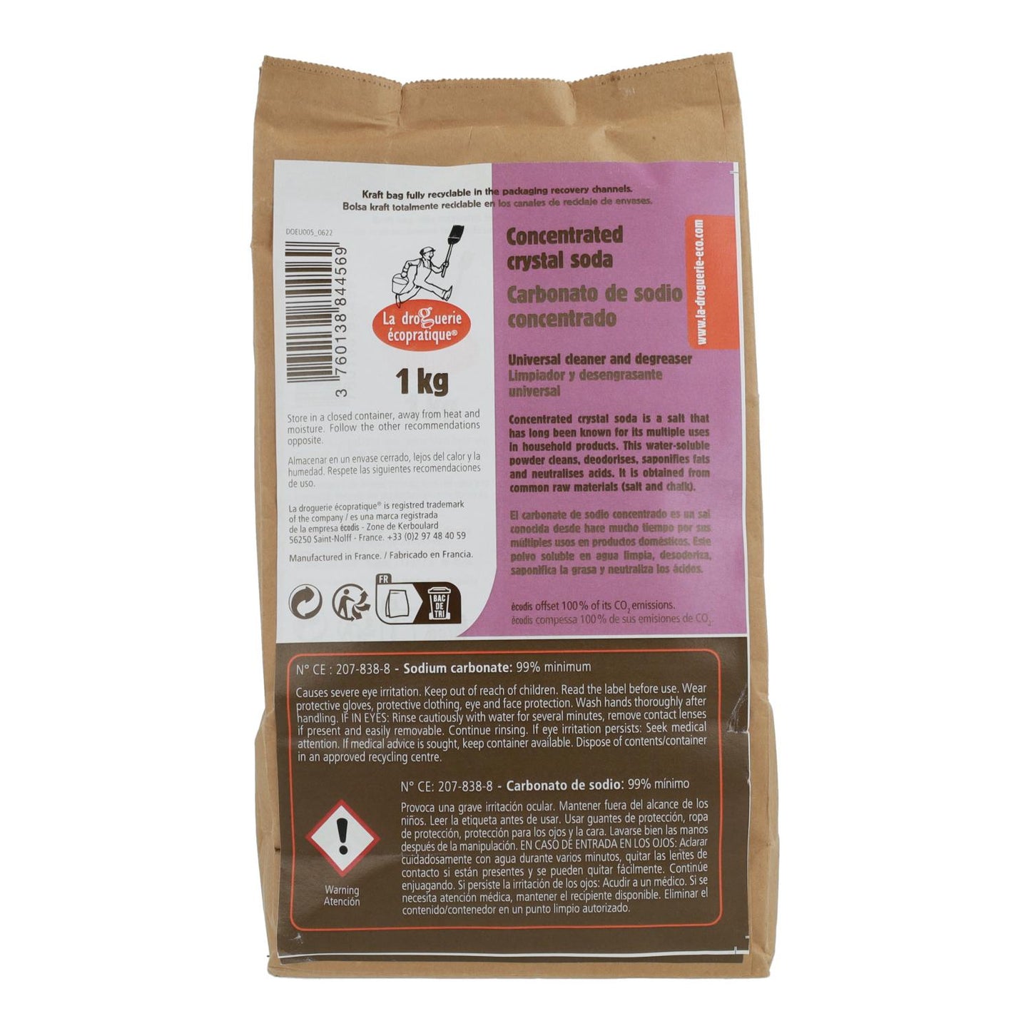 Carbonato de sódio concentrado La Droguerie Écologicique 1kg