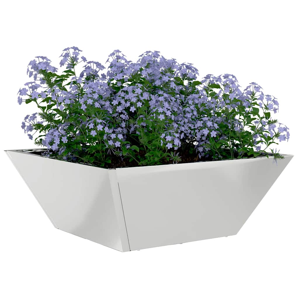 Macetero De Jardín Plateado 40 X 40 X 15 Cm Acero Galvanizado_2