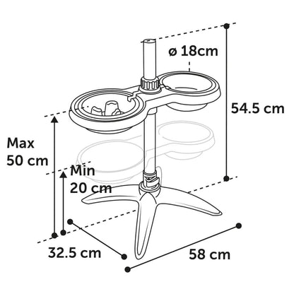 Flamingo Soporte Para Cuenco De Comida Suvi M 1100 Ml Y 1500 Ml Gris_4