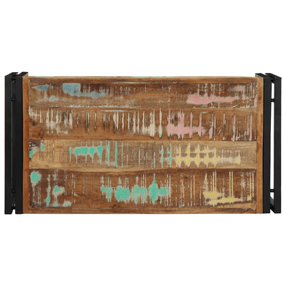 Mesa De Centro Multicolor 80x40x35 Cm Madera Maciza Reciclada_2