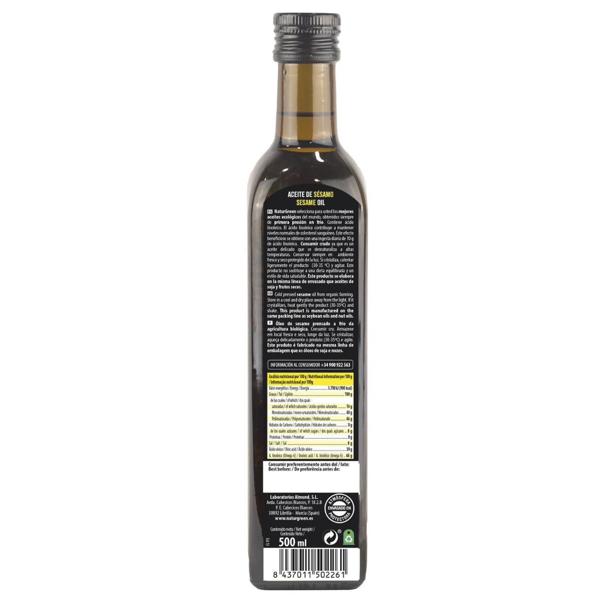 Aceite de Sésamo BIO NaturGreen 500 ml