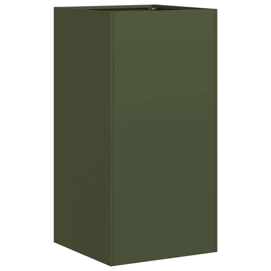 Jardinera De Acero Laminado En Frío Verde Oliva 40x40x80 Cm_0