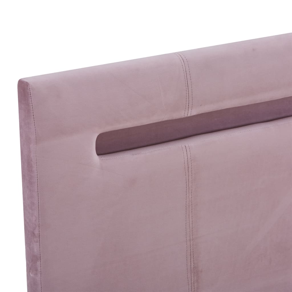 Estructura De Cama Con Led Sin Colchón Tela Rosa 180x200 Cm / Vetonek_2