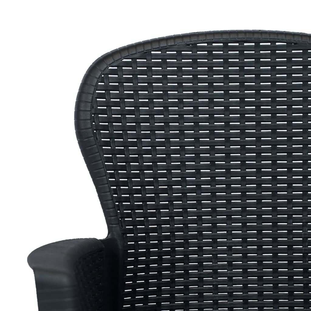 Vidaxl Comedor De Jardín 7 Piezas Plástico Aspecto De Ratán Antracita_4