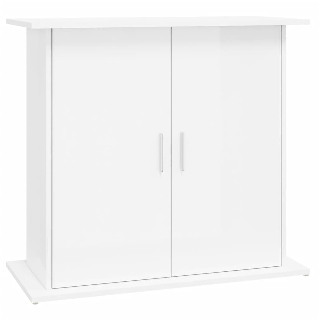 Vidaxl Soporte De Acuario Madera Ingeniería Blanco Brillo 81x36x73 Cm_0