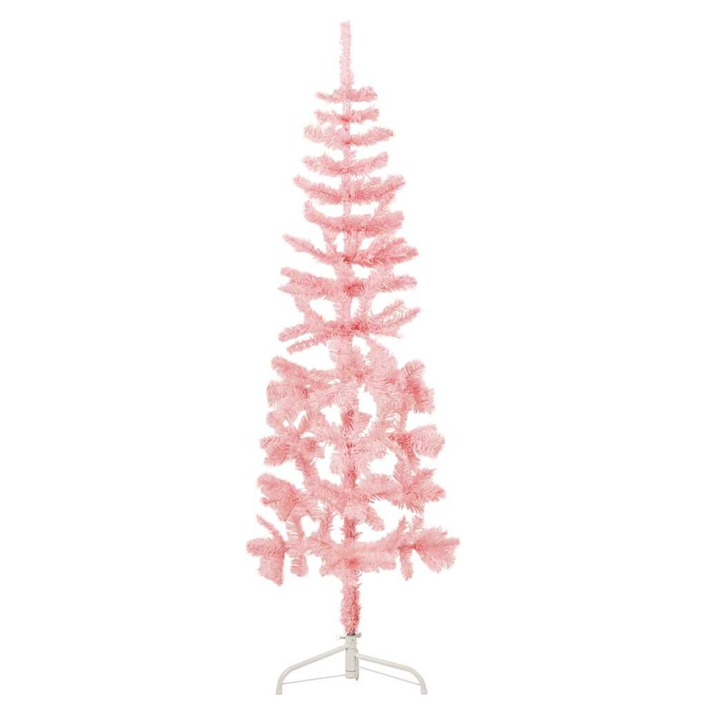Vidaxl Medio Árbol De Navidad Artificial Con Soporte Rosa 150 Cm_0