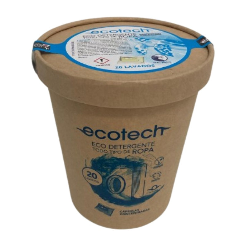 Detergente para roupa ecológico, Ecotech, 20 cápsulas