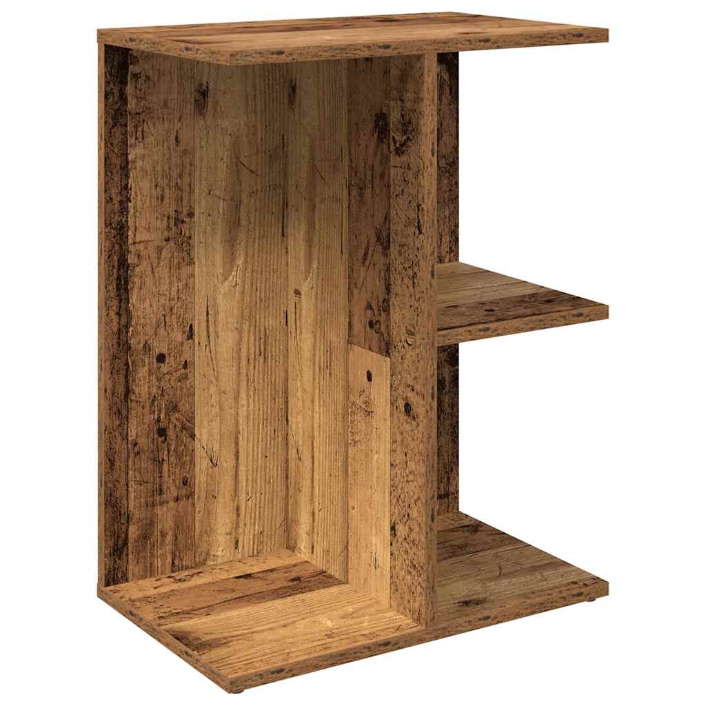 Mesita De Noche Madera De Ingeniería Madera Vieja 46,5x29x61 Cm_0
