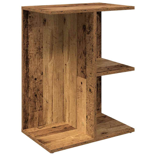 Mesita De Noche Madera De Ingeniería Madera Vieja 46,5x29x61 Cm_0
