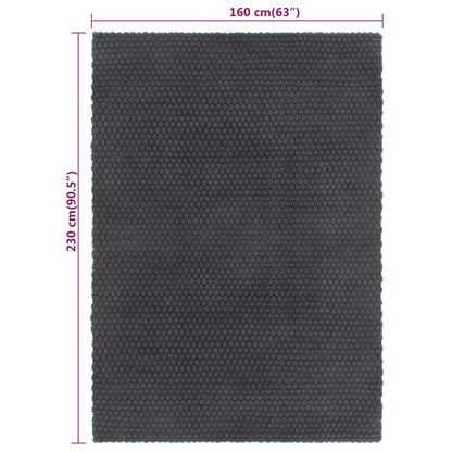Alfombra Rectangular Algodón Antracita 160x230 Cm / Vetonek_4