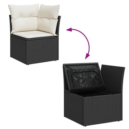 Set De Sofás De Jardín 6 Piezas Y Cojines Ratán Sintético Negro / Vetonek_4
