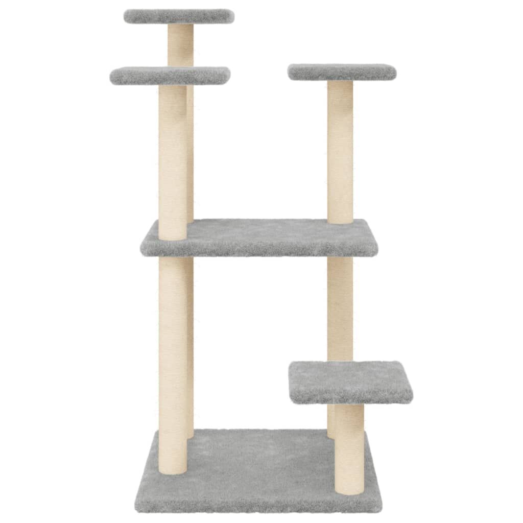 Vidaxl Postes Rascadores Para Gatos Con Plataformas Gris Claro 98,5 Cm_3