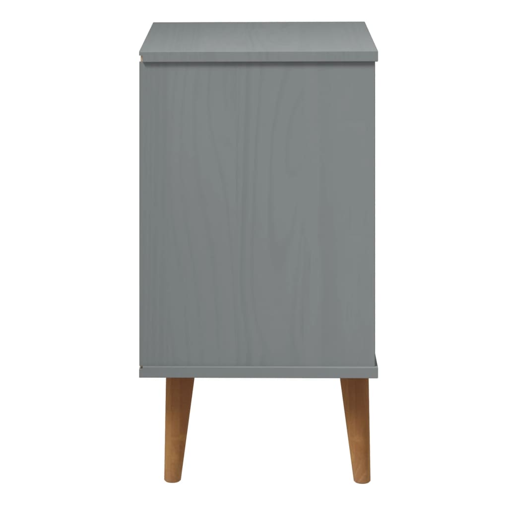 Mesita De Noche Molde Madera Maciza De Pino Gris 40x35x65 Cm_4