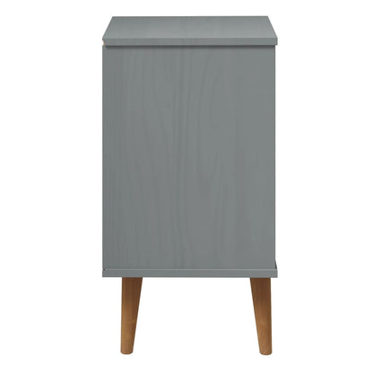 Mesita De Noche Molde Madera Maciza De Pino Gris 40x35x65 Cm_4