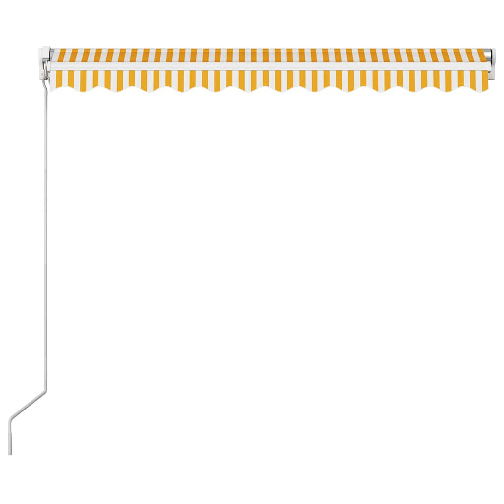 Vidaxl Toldo Manual Retráctil Amarillo Y Blanco 300x250 Cm_4