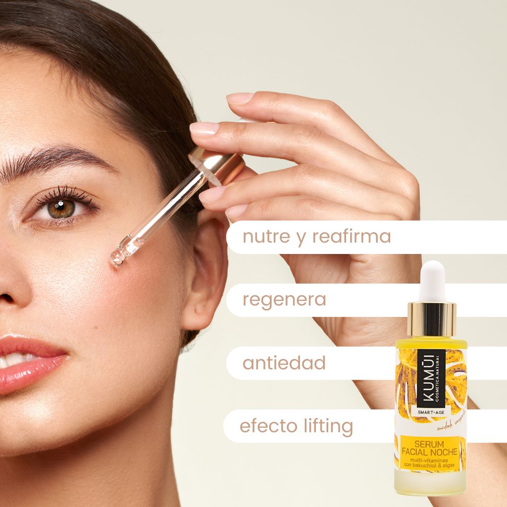 Serum Facial Noche Multi-vitaminas Con Bakuchiol (vitamina A Vegana) & Algas KUMUI 30ml_3
