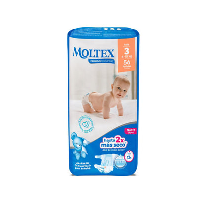 Fraldas Moltex Premium Comfort T3 (4-10 kg) 56 unidades