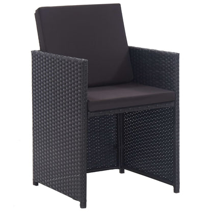 Vidaxl Set Comedor De Jardín 15 Piezas Y Cojines Ratán Sintético Negro_3