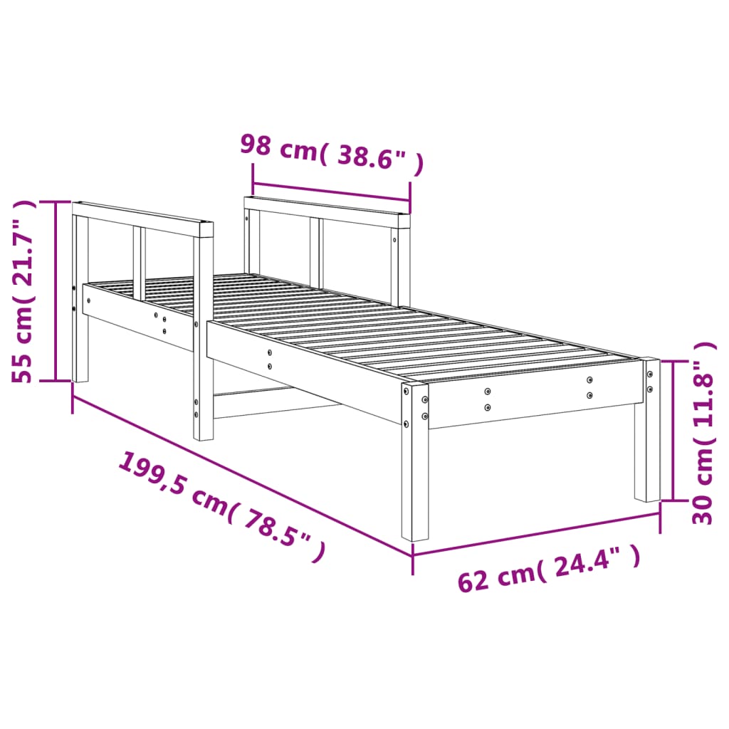 Tumbona De Madera Maciza Douglas 199,5x62x55 Cm / Vetonek_3