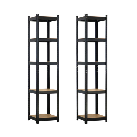 Pack 2 Estanterías Modulares Con 5 Baldas Ajustables 180x40x40cm 175kg O91_0