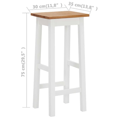 Taburetes De Barra De Cocina 2 Unidades Madera Maciza De Roble_3