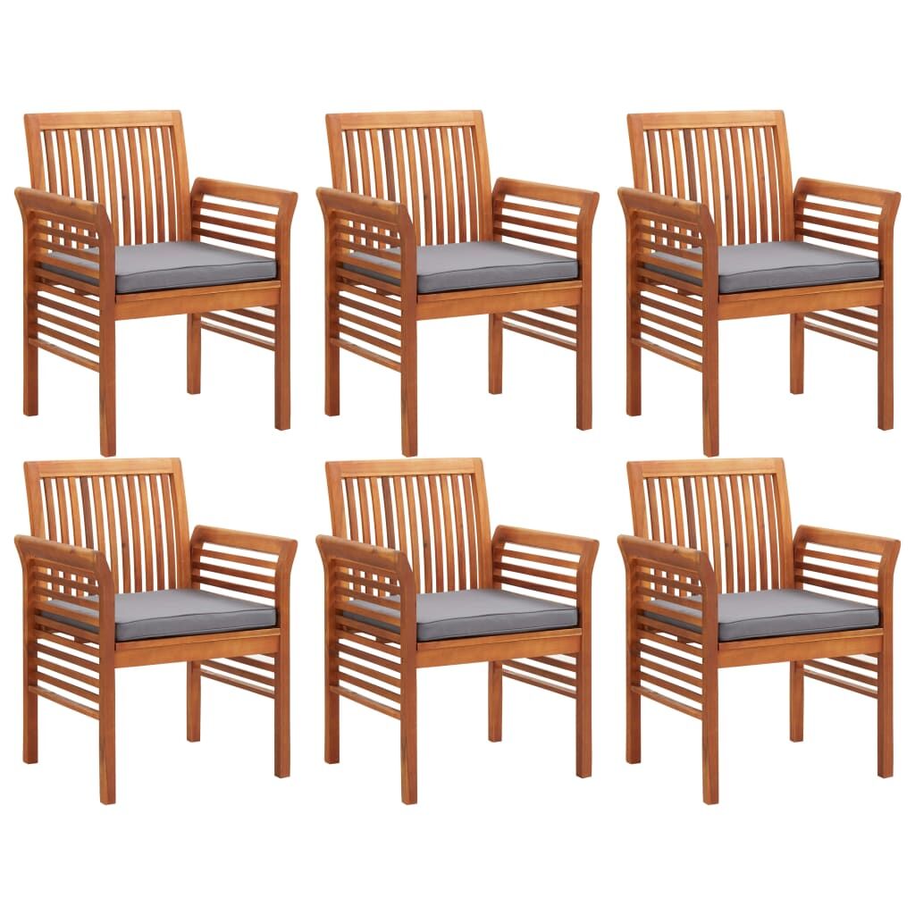 Vidaxl Set Comedor De Jardín 7 Pzas Y Cojines Madera Maciza De Acacia_3