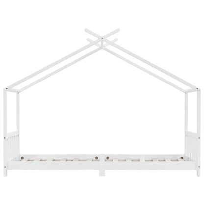 Vidaxl Estructura De Cama Infantil Madera Maciza Pino Blanco 90x200 Cm_3