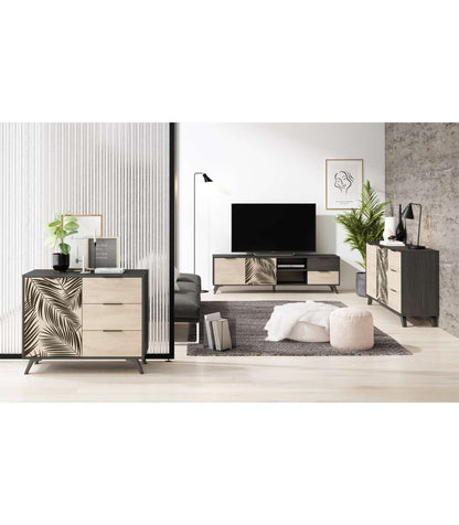 Mueble Tv 2 Puertas 2 Cajones Palma Acabado Sahara/bocamina, 53.1cm(alto) 180.5cm(ancho)_5