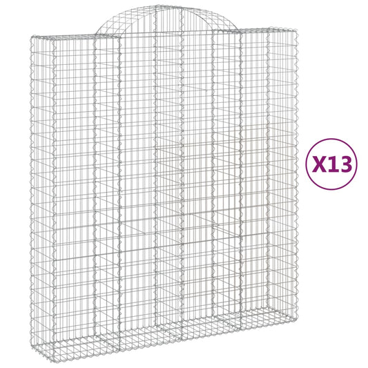 Cestas De Gaviones 13 Uds Forma De Arco Hierro 200x50x220/240cm_0
