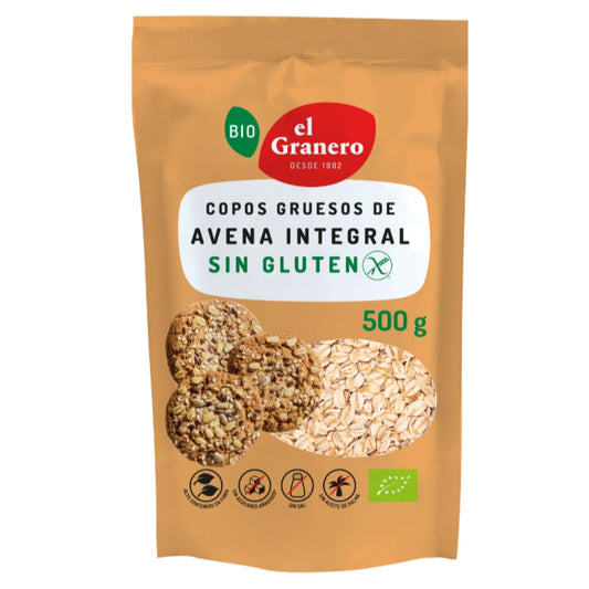 Flocos de Aveia Integrais Biológicos Sem Glúten El Granero 500g