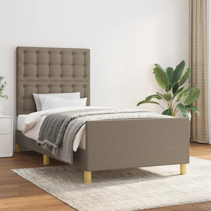 Estructura De Cama Con Cabecero De Tela Gris Taupe 90x200 Cm / Vetonek_3