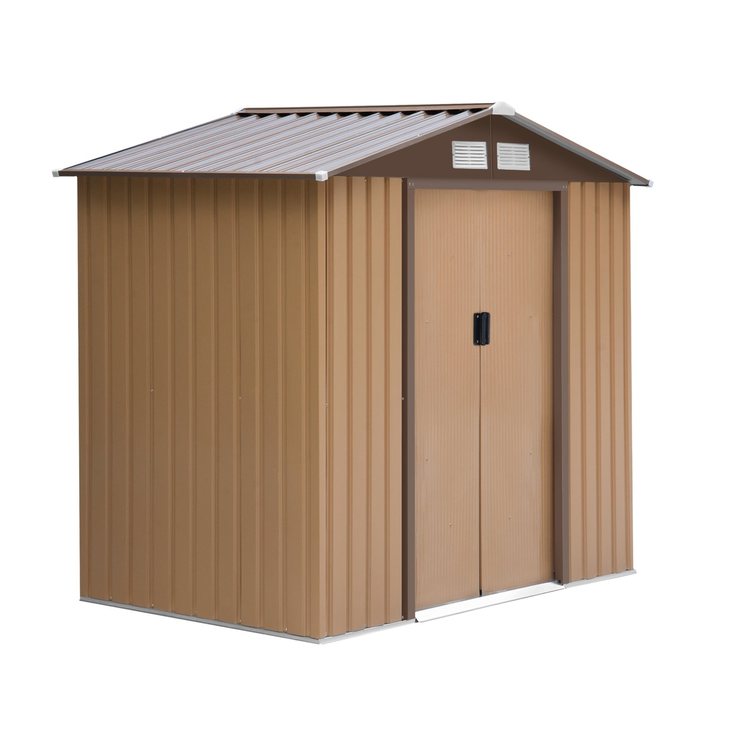 Outsunny Caseta De Jardín 213x130x185 Cm Con 2 Puertas Correderas Y 4 Ventanas_0