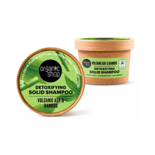 Champô sólido desintoxicante com cinzas vulcânicas e bambu, Organic Shop 60 g