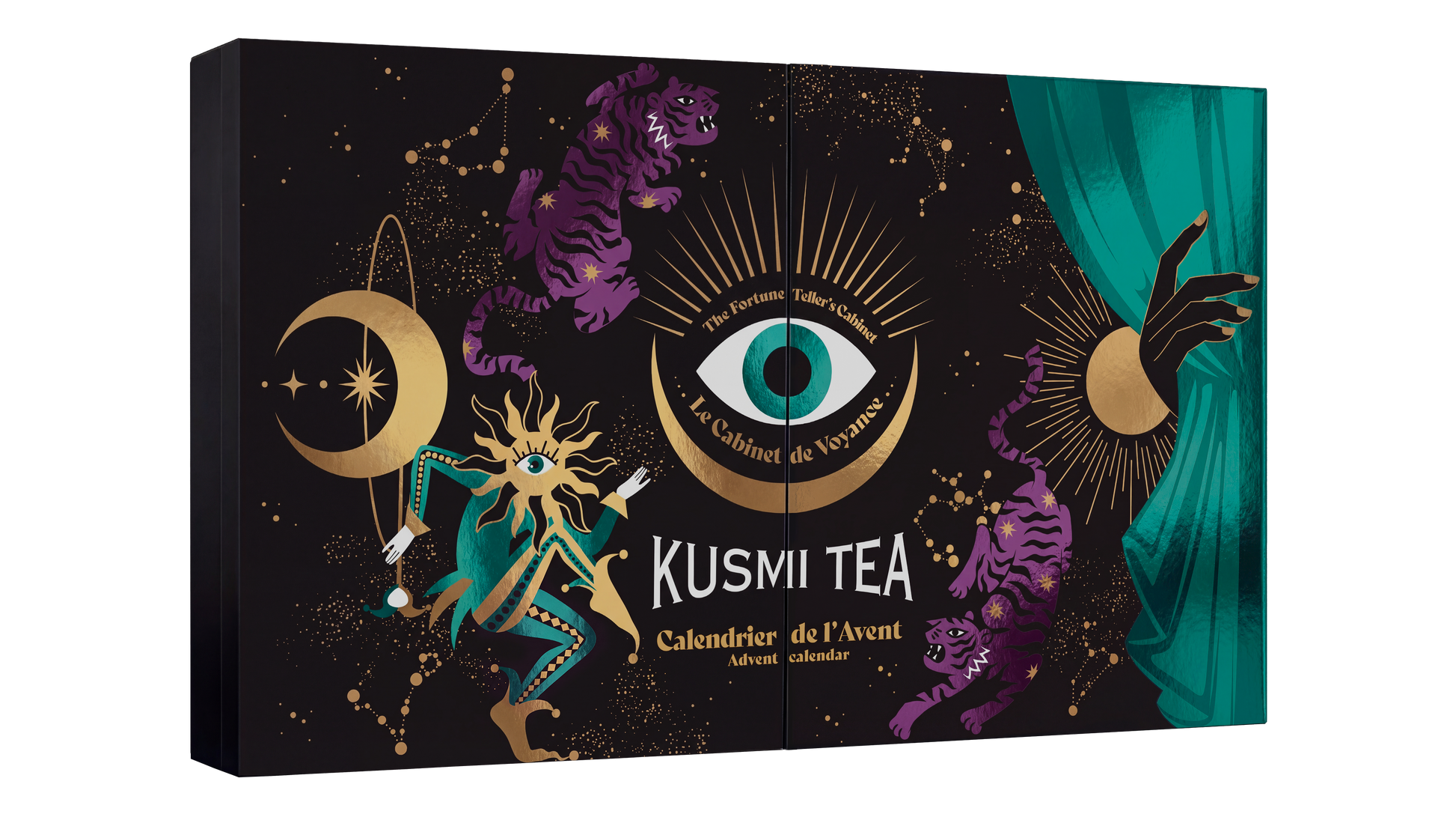 Calendario de Adviento con 20 Tés biológicos, Dos pequeñas cajas metálicas y un Infusor Kusmi Tea