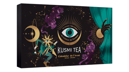 Calendario de Adviento con 20 Tés biológicos, Dos pequeñas cajas metálicas y un Infusor Kusmi Tea