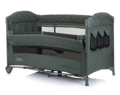 Cuna De Viaje Con Apertura Lateral Merida Linen Aloe_1