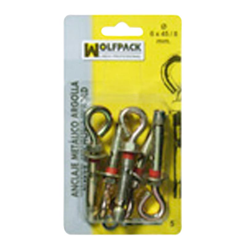 Anclaje Metálico Argolla 6x 45/ 8 Mm. (5 Piezas)_0