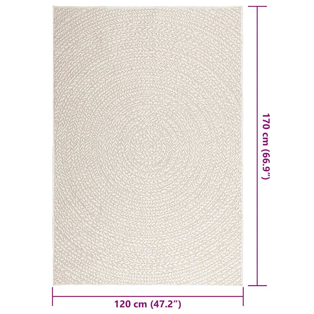 Vidaxl Alfombra Zizur Apariencia Yute Interior Exterior Crema_2