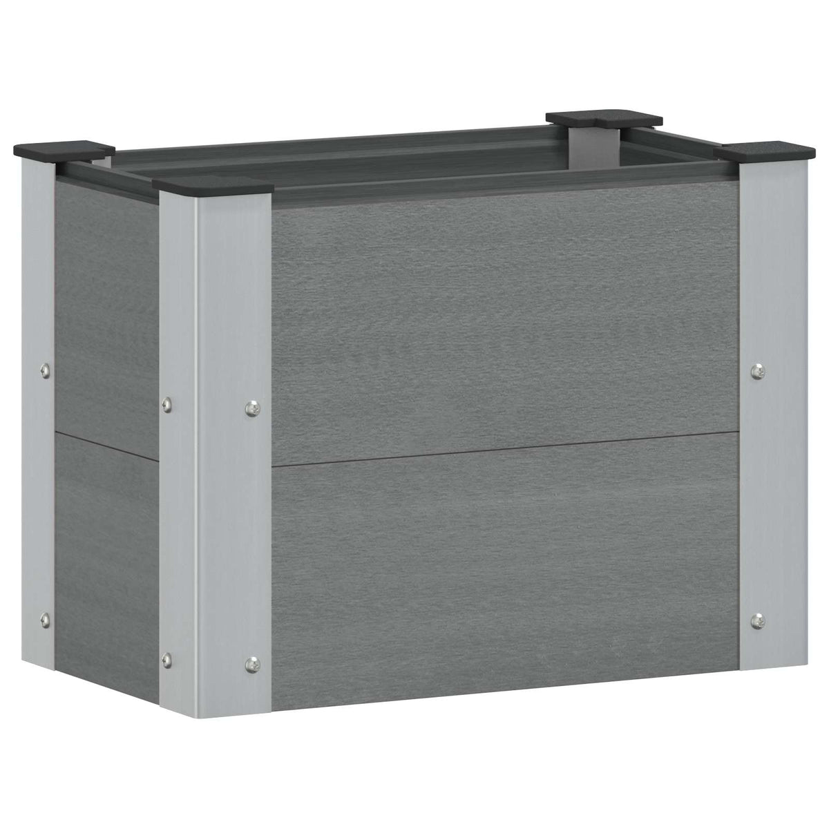 Arriate Elevado Gris 50 X 30 X 36 Cm Wpc Y Aluminio_0