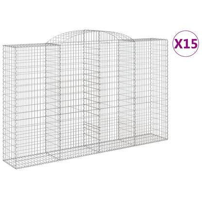 Cestas De Gaviones 15 Uds Forma De Arco Hierro 300x50x180/200cm_0
