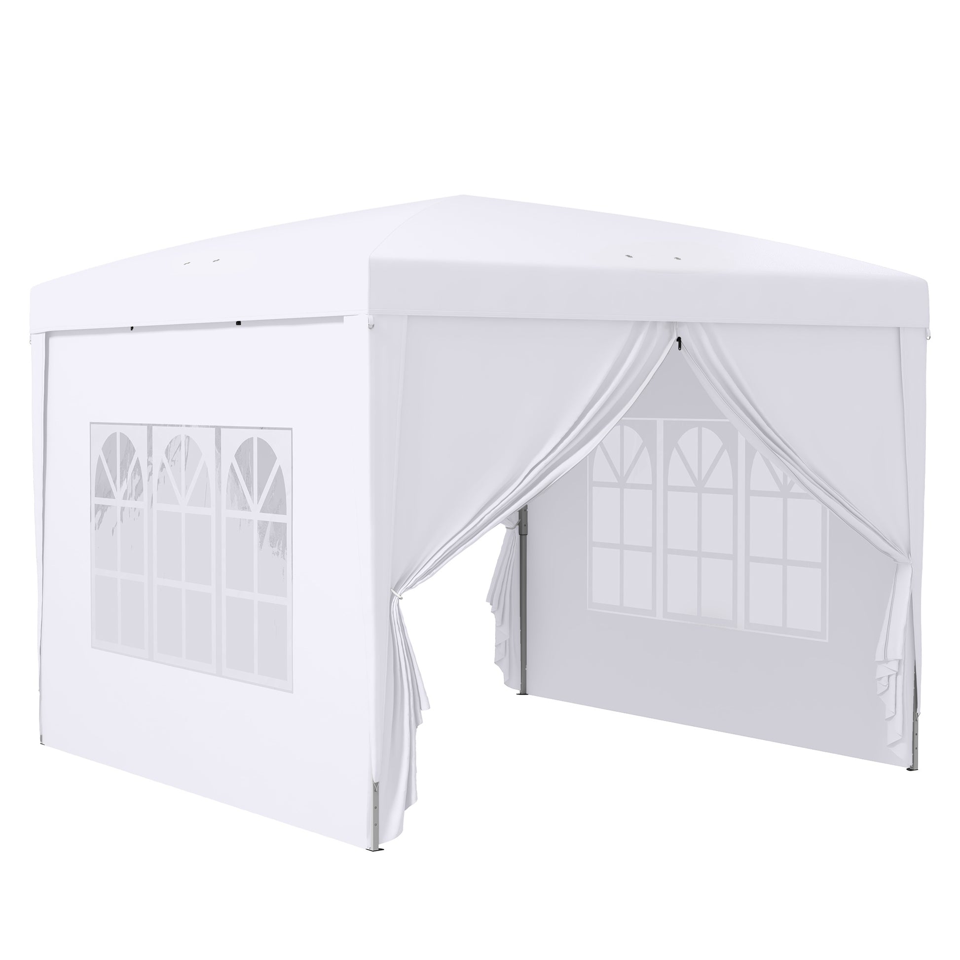 Outsunny Carpa Plegable Con 4 Paredes Desmontables 3x3 M Para Exterior Blanco_0
