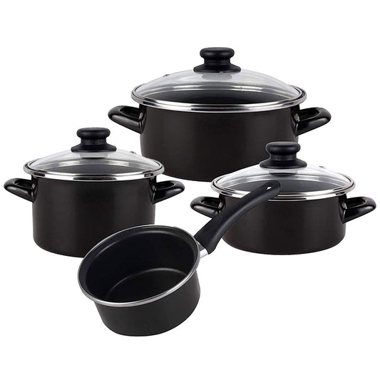 Magefesa Kenia Negra - Batería De Cocina 7 Piezas, Acero Vitrificado_0