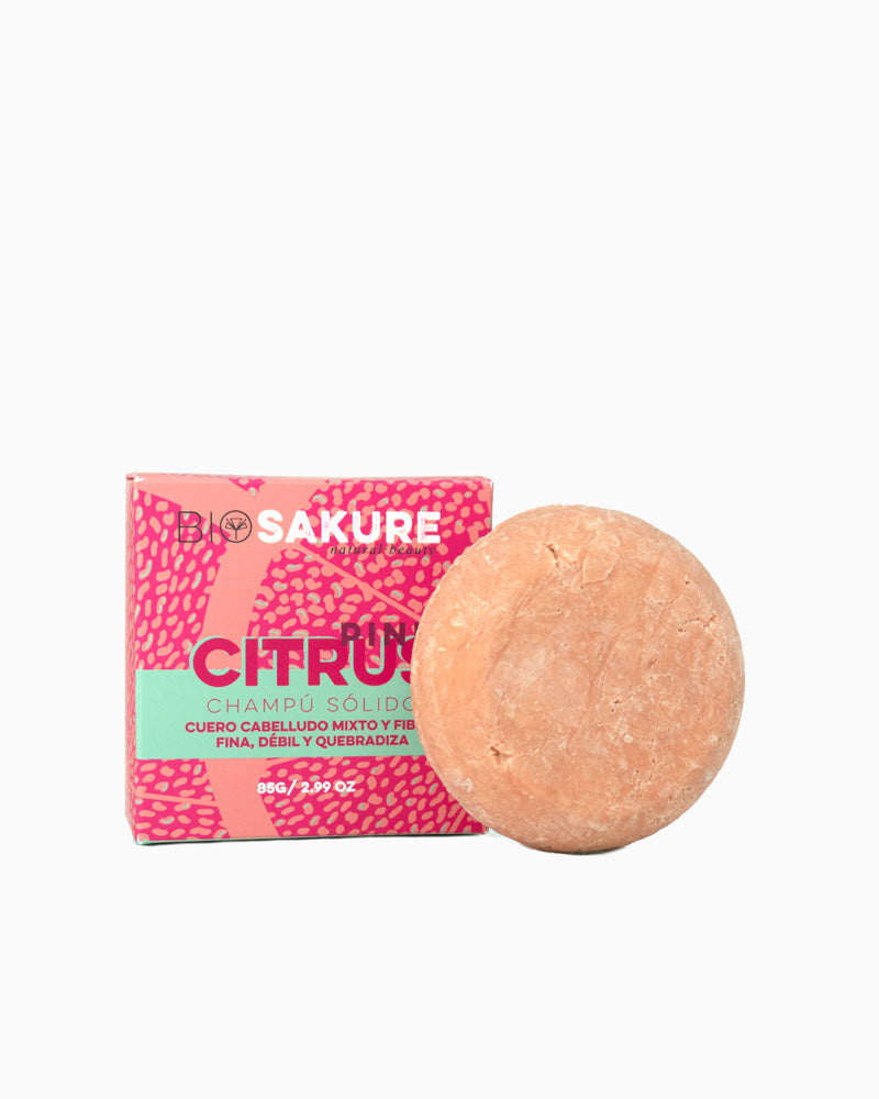 Pink Citrus - Champú Sólido Para Cuero Cabelludo Normal, Pelo Fino 85 G Bio Sakure_0