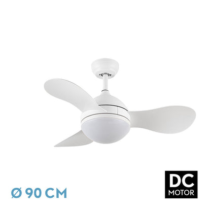 Ventilador Dc Solido 24w Blanco 3aspas 91d 2640lm 3000k,4000k,6500k Remoto+memoria+temporizador_0