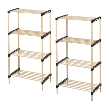 Well Home - Pack 2 Zapateros 4 Estantes Madera Y Metal_0