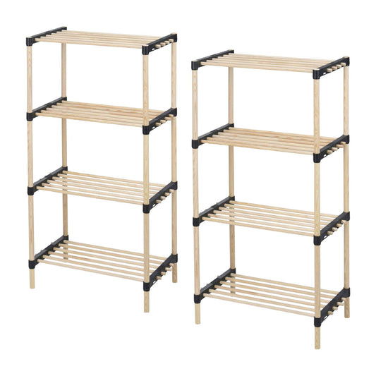 Well Home - Pack 2 Zapateros 4 Estantes Madera Y Metal_0