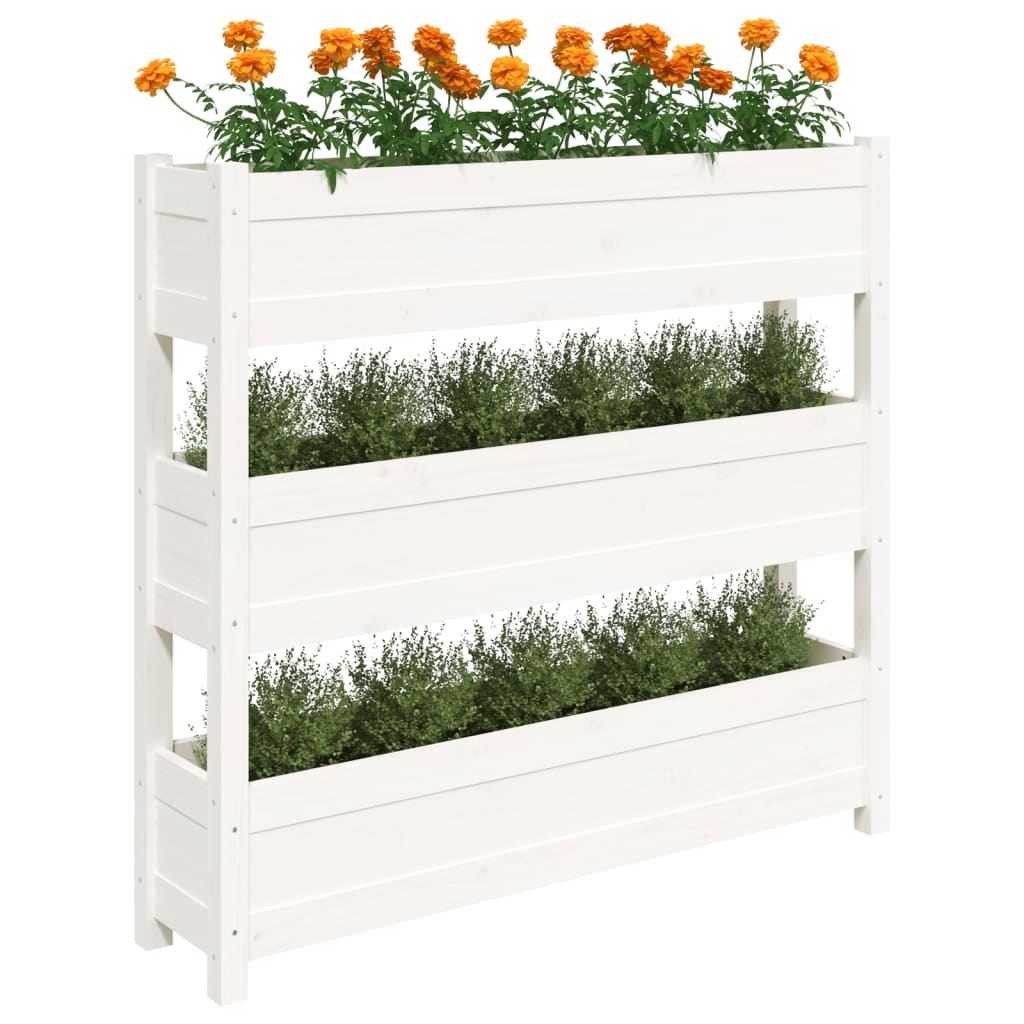 Jardinera De Madera Maciza De Pino Blanco 112x25x104,5 Cm_3