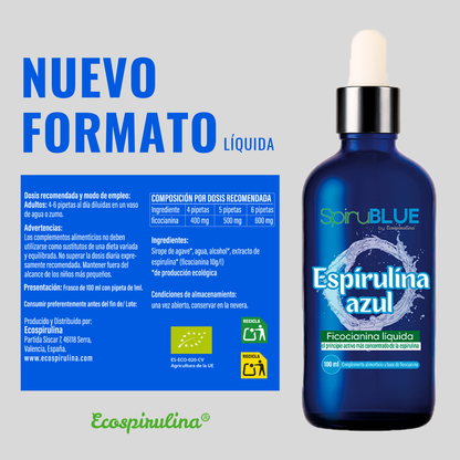 Ficocianina Líquida Ecológica De Espirulina Azul Ecospirulina 100 Ml_1